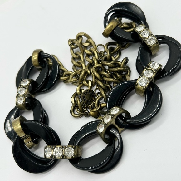 J. Crew Jeweled Black Links Necklace - Picture 1 of 3